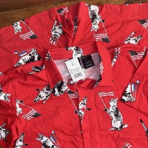 MAD ENGINE Romper Men MED 4th of July American USA Party Cat Flamboyant Fun‎ NEW